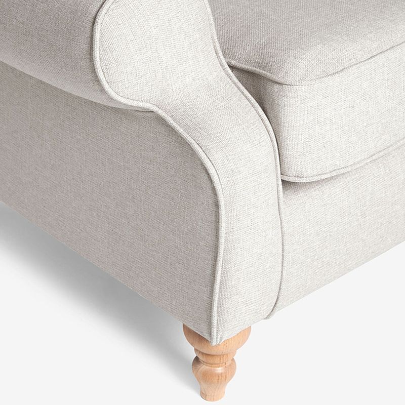 ADOUER WOOD Solid Wood Leg & Frame With Cotton Fabric Wingback Chair