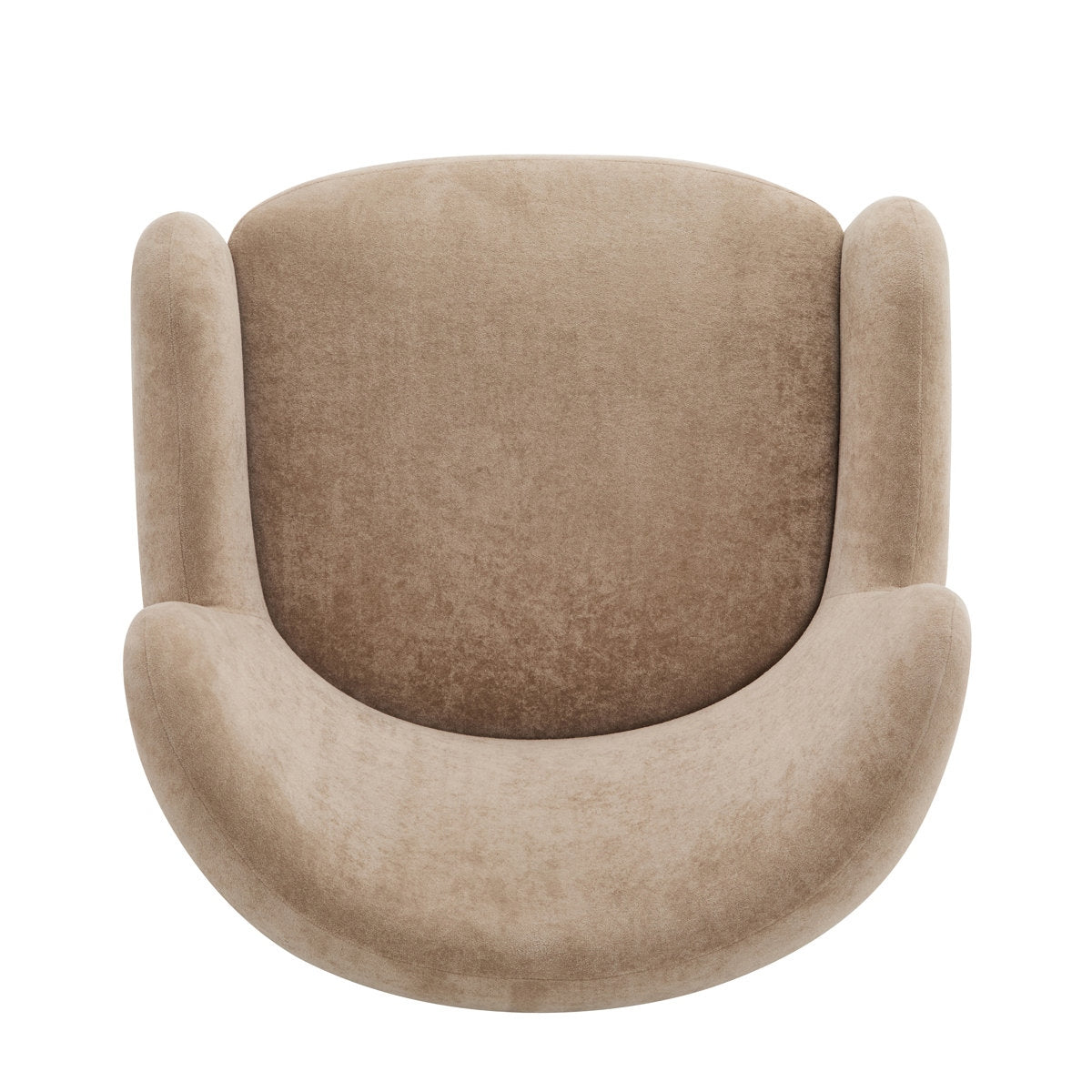 Modern Curved Velvet Wingback Chair with Solid Acacia Wood Frame