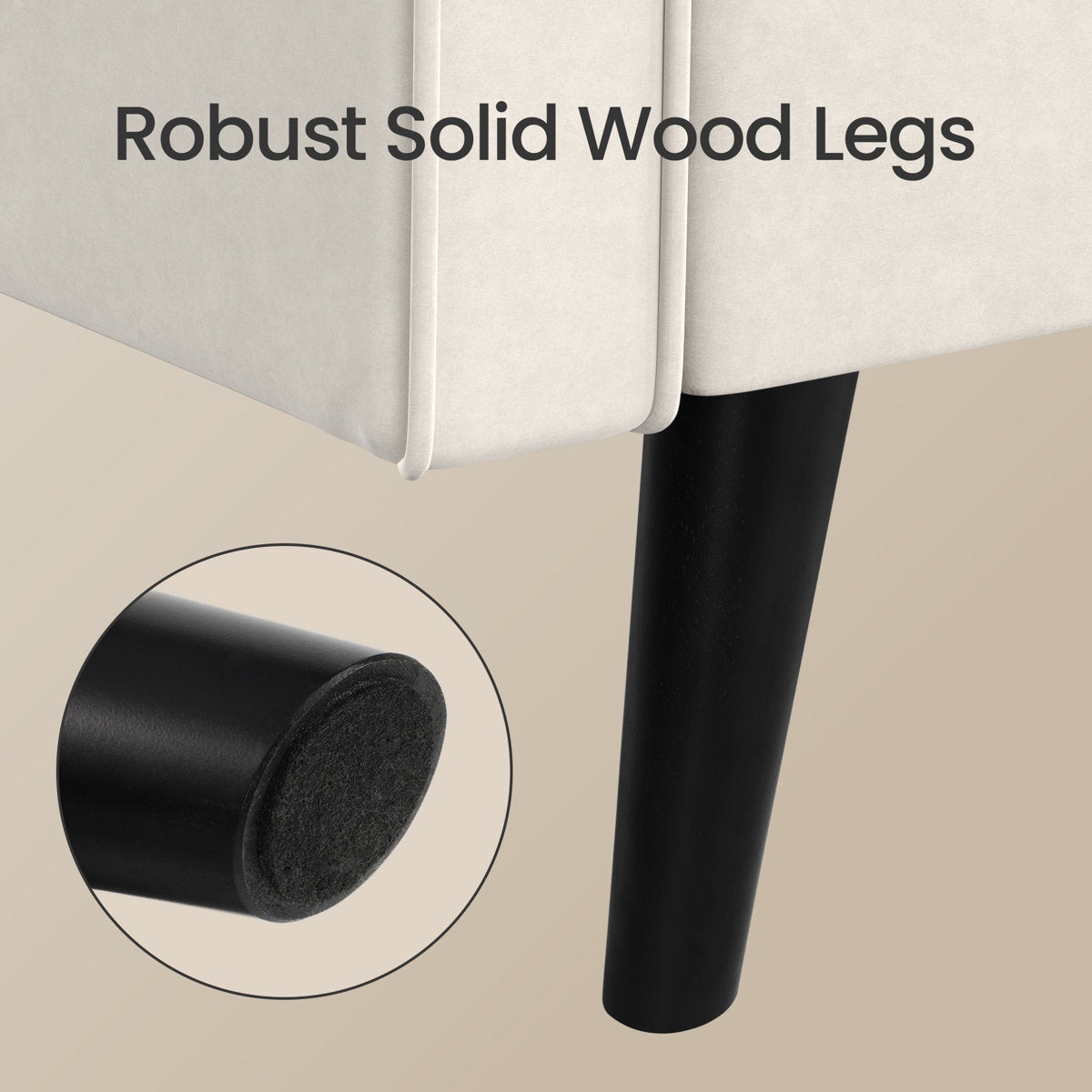 Modern Tufted Velvet 3 Seater Sofa with Solid Wood Base