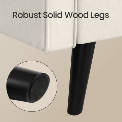 Modern Tufted Velvet 3 Seater Sofa with Solid Wood Base