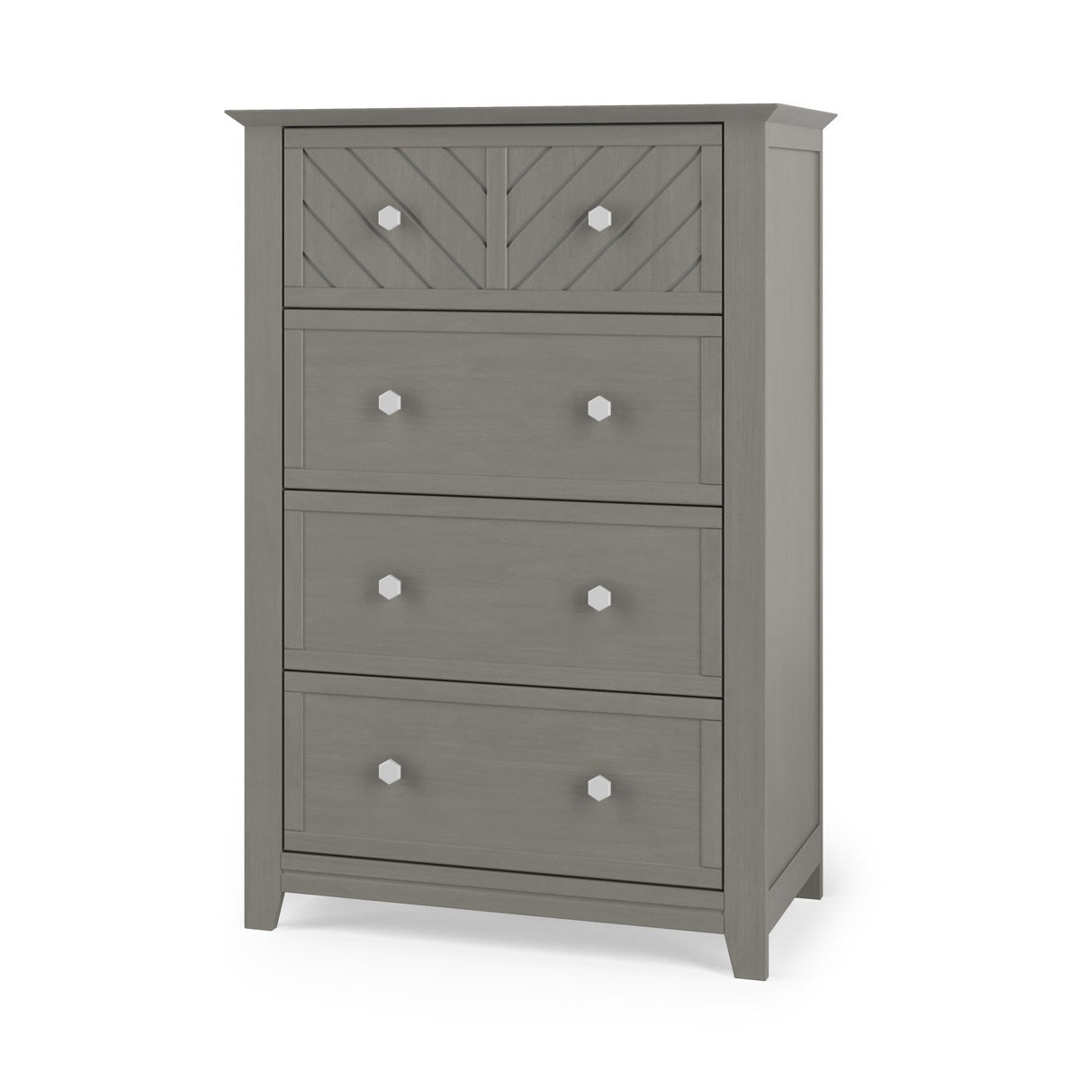 ADOUER WOOD Slate Gray Wood Tallboy Dresser for Nursery and Children’s Bedroom
