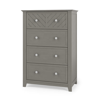 ADOUER WOOD Slate Gray Wood Tallboy Dresser for Nursery and Children’s Bedroom
