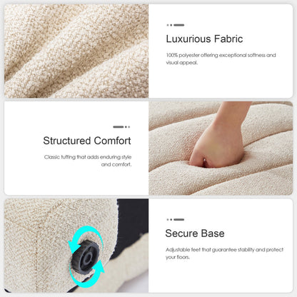 Ribbed Upholstered Bedroom Bench with Solid Wood Internal Frame