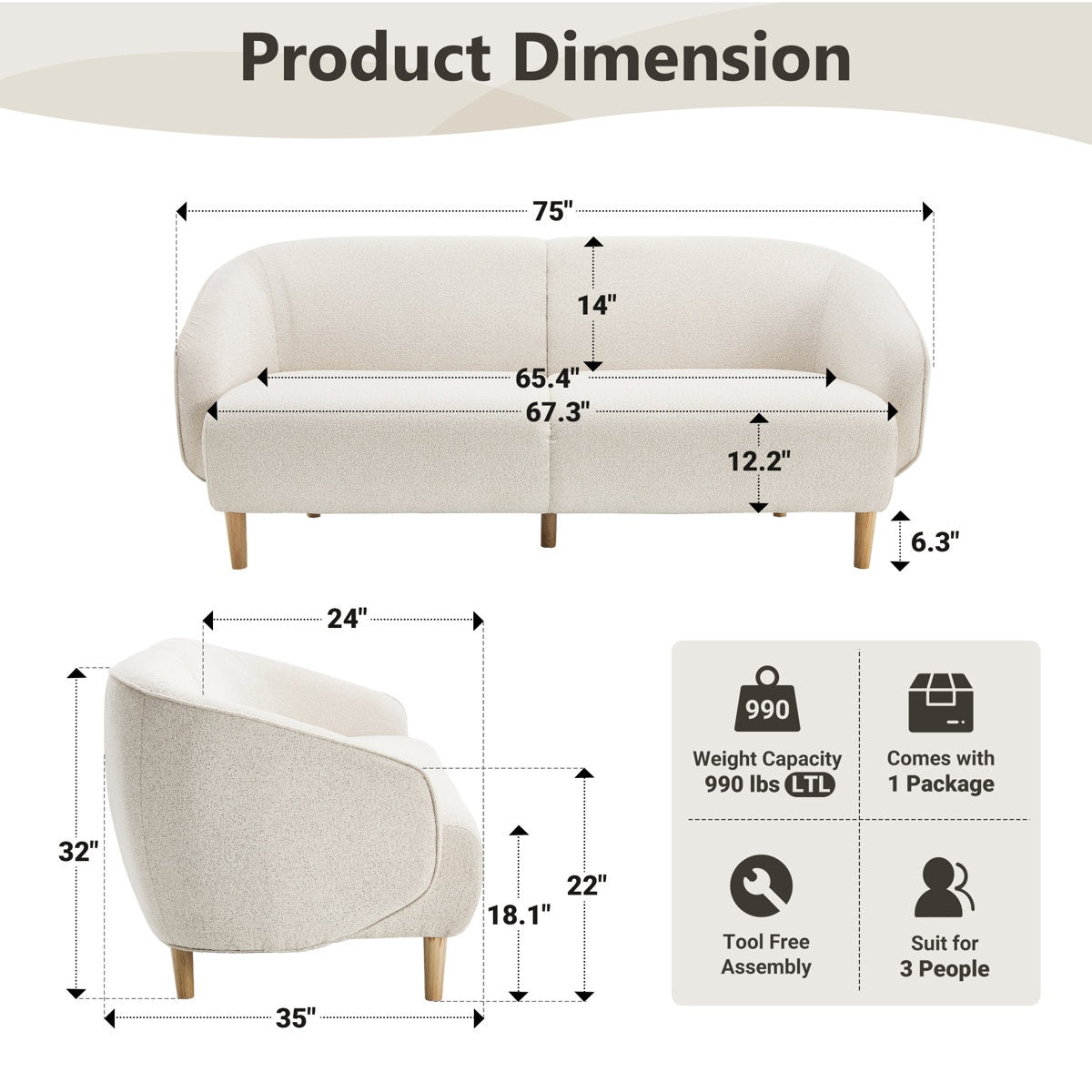 Curvaceous Comfort: Solid Wood & Jute Sofa Collection