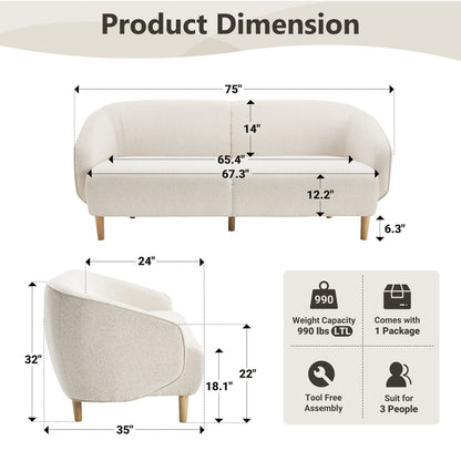 Curvaceous Comfort: Solid Wood & Jute Sofa Collection