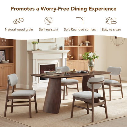 The Arca Sculptural Dining Table: 6-Seater Solid Wood with Curved Tapered Legs