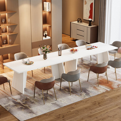 The Monarch Geometric Solid Wood Extendable Dining Table