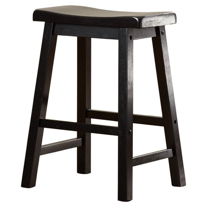 Handcrafted Solid Wood Counter-Height Bar Stools with Contoured Saddle Seat