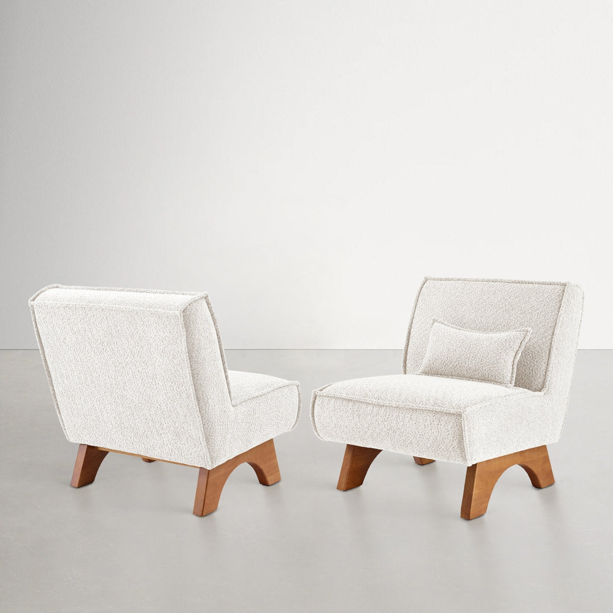 The "Cloud" Boucle Sheesham Low-Profile Armchair