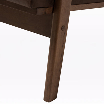 Relaxing Sheesham Wood Lounge Chair with Matching Footstool