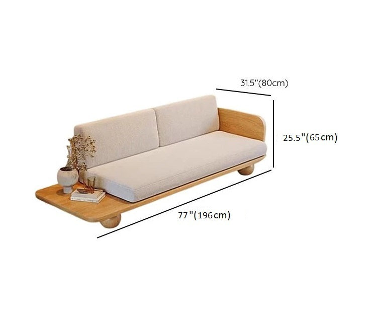 Adouer Wood Handcrafted Japanese Style Low Seating 3 Seater Sofa, Natural