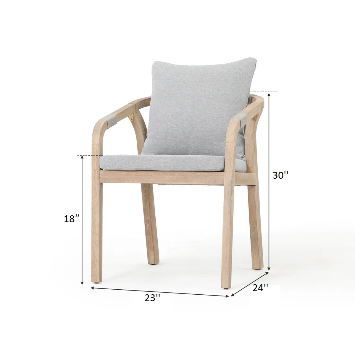 ADOUER WOOD Solid Acacia Wood 8-Seater Outdoor Dining Set with Weather-Resistant Grey Cushions Exterior PU Finish