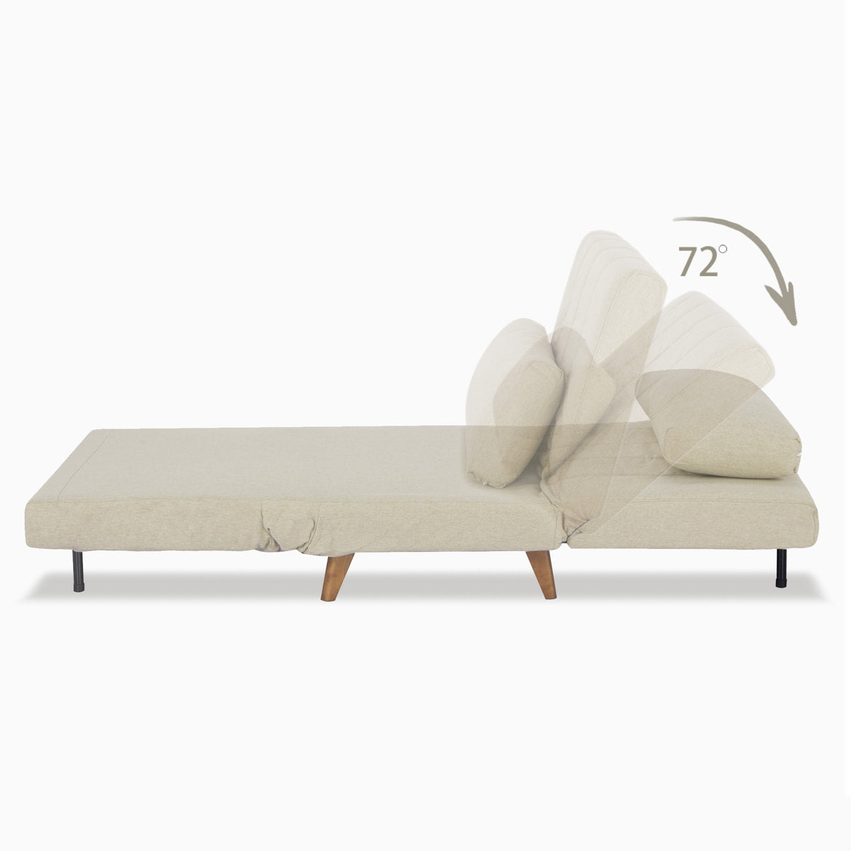 Space Saving Multiuse Solid Wood Base Upholstered Pillow Back Convertible Sleeper Sofa Bed