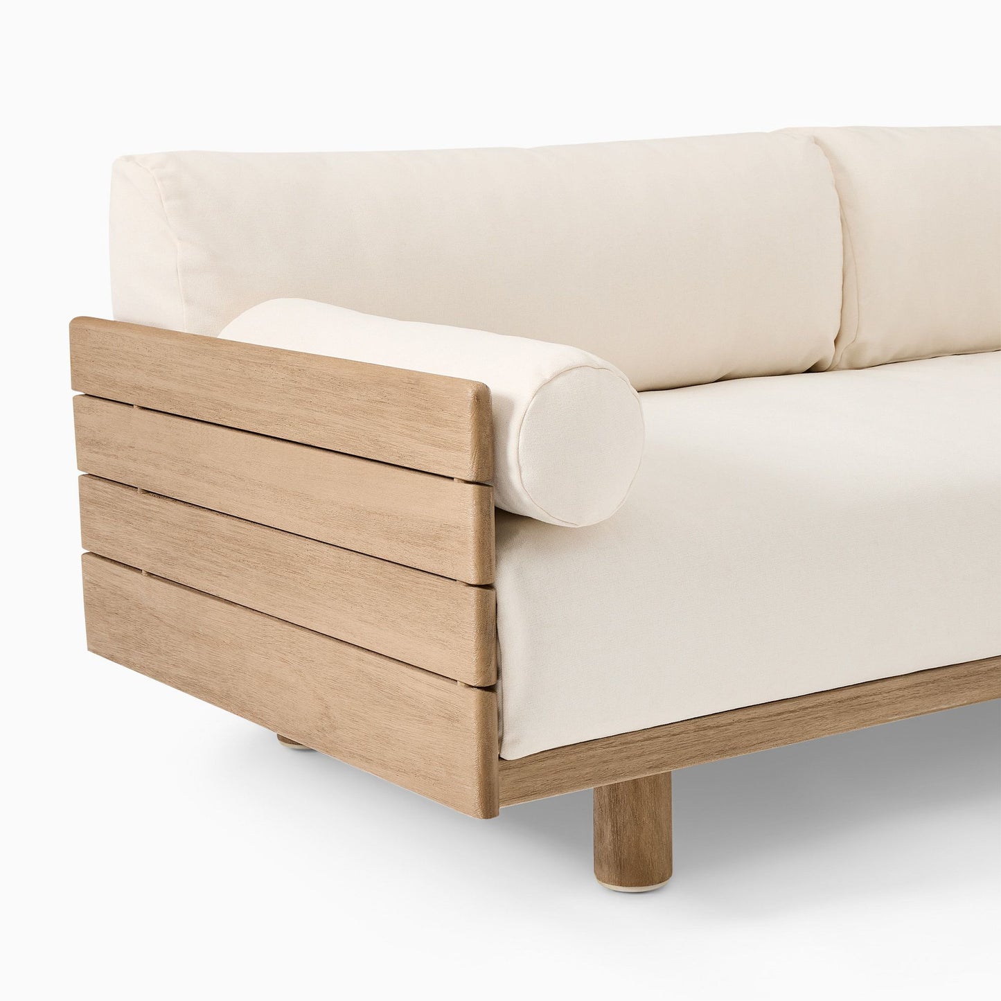 Adouer Wood Acacia Frame 3 Seater Sofa in Natural Finish – Minimalist Charm with Modern Comfort