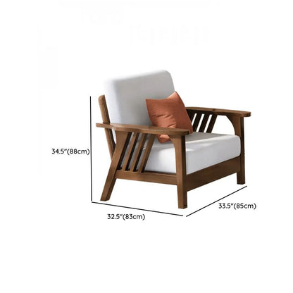 Solid Sheesham Wood Sofa Set with Cotton Cushions