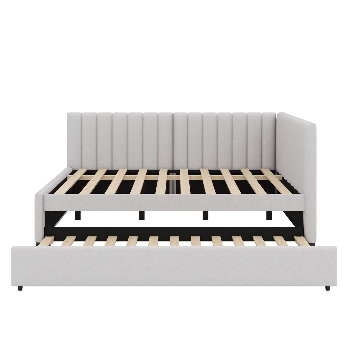 The Modern Sophisticate: Vertical Channel Tufted Solid Wood Daybed with Hidden