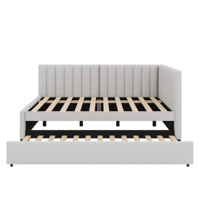 The Modern Sophisticate: Vertical Channel Tufted Solid Wood Daybed with Hidden