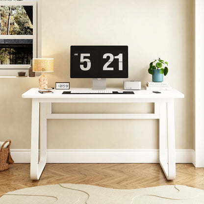 Adouer Wood Solid Sheesham Wood White Classis Round Edges Beautiful Study Table For Home & Office