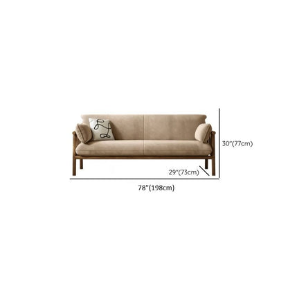 Adouer Wood Natural Solid Wood Frame Sofa with Premium Velvet – Modern Living Room 3-Seater