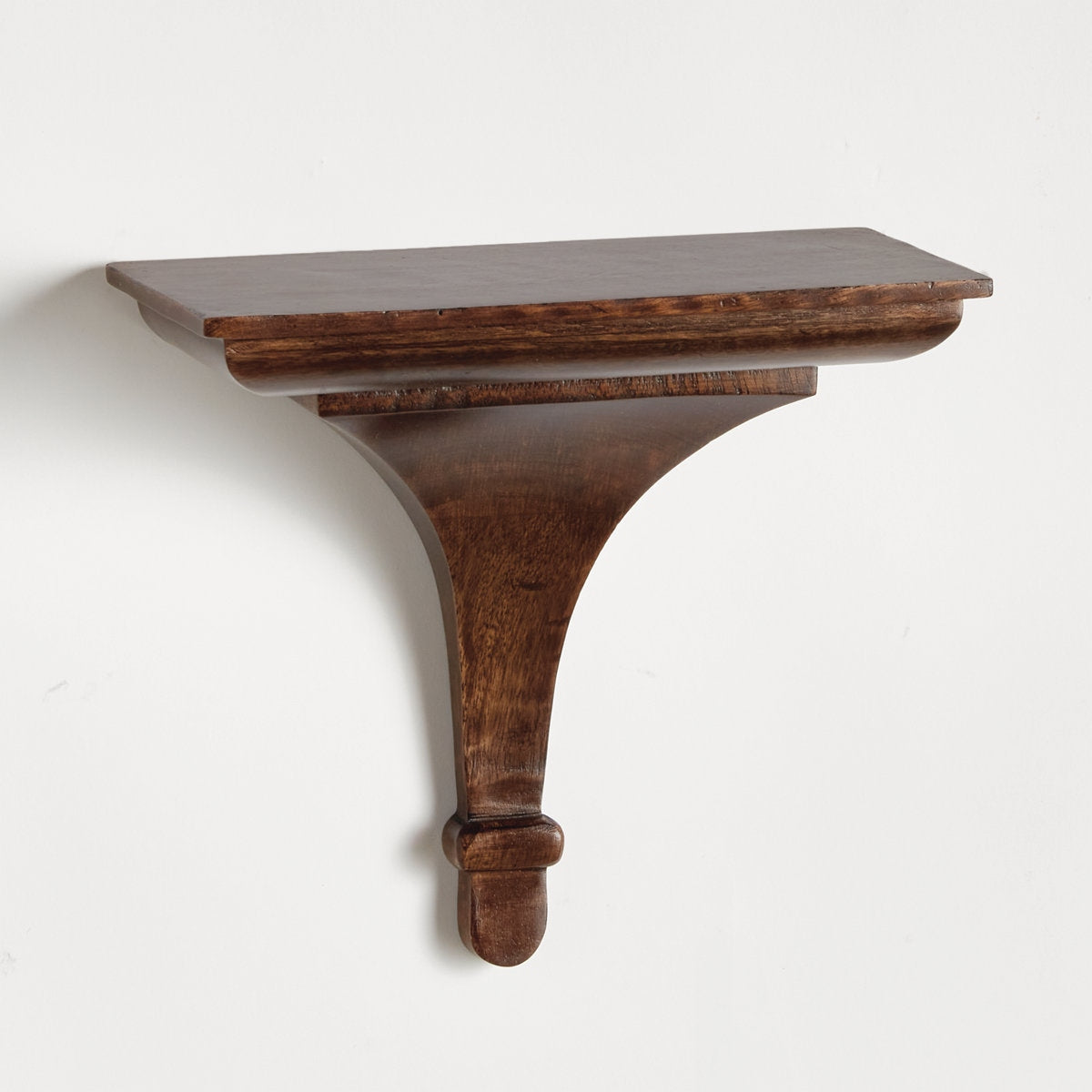 Traditional Hand-Finished Solid Wood Decorative Braced Shelf