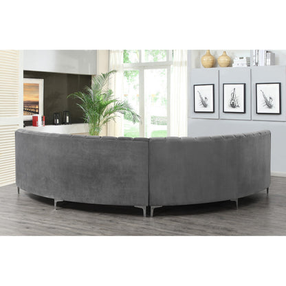 Luxurious Velvet Curved 6 Seater Sofa stainless steel Leg