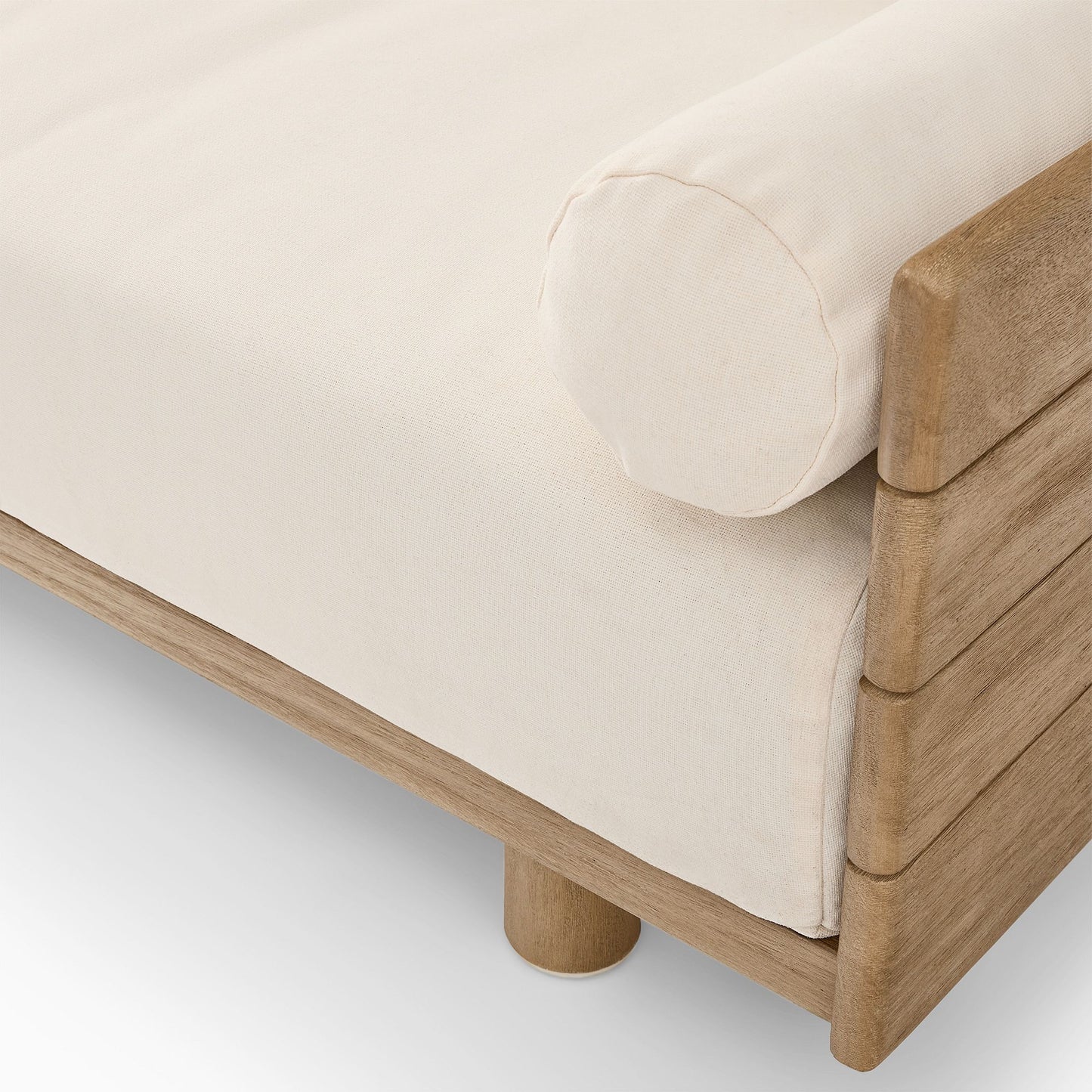 Adouer Wood Acacia Frame 3 Seater Sofa in Natural Finish – Minimalist Charm with Modern Comfort