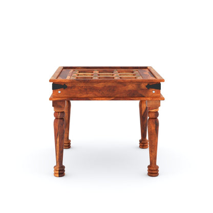 Traditional Sheesham Wood 4-Seater Dining Table with Inlay Detail