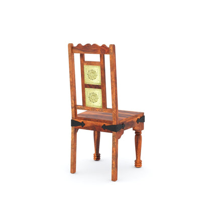 Traditional Sheesham Wood 4-Seater Dining Table with Inlay Detail