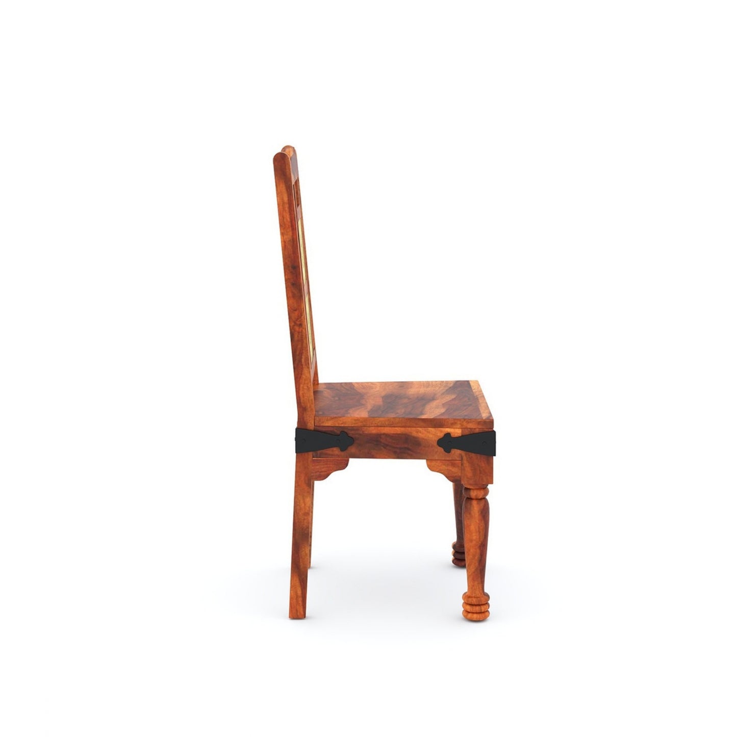 Traditional Sheesham Wood 4-Seater Dining Table with Inlay Detail