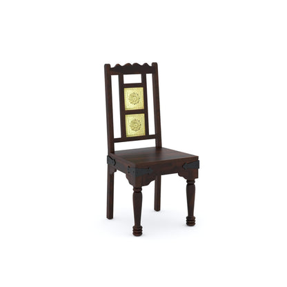 Traditional Sheesham Wood 4-Seater Dining Table with Inlay Detail