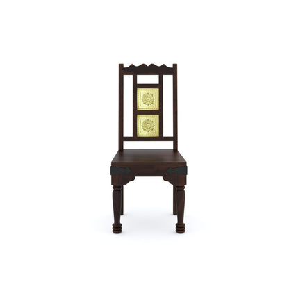 Traditional Sheesham Wood 4-Seater Dining Table with Inlay Detail