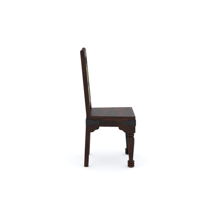 Traditional Sheesham Wood 4-Seater Dining Table with Inlay Detail