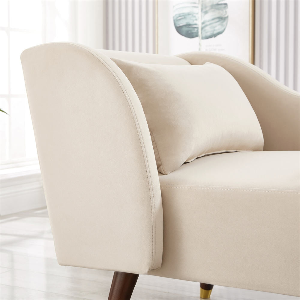 Beige armchair with a pillow in a bright room