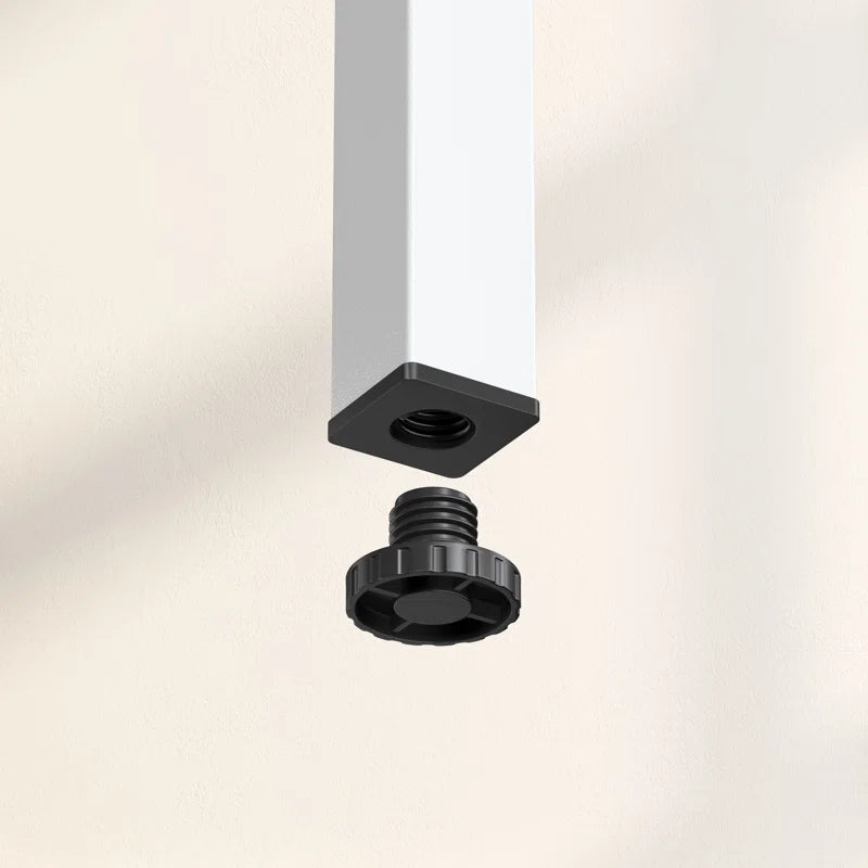 Black threaded fitting on a white background