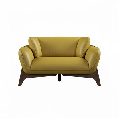 Yellow sofa on a white background