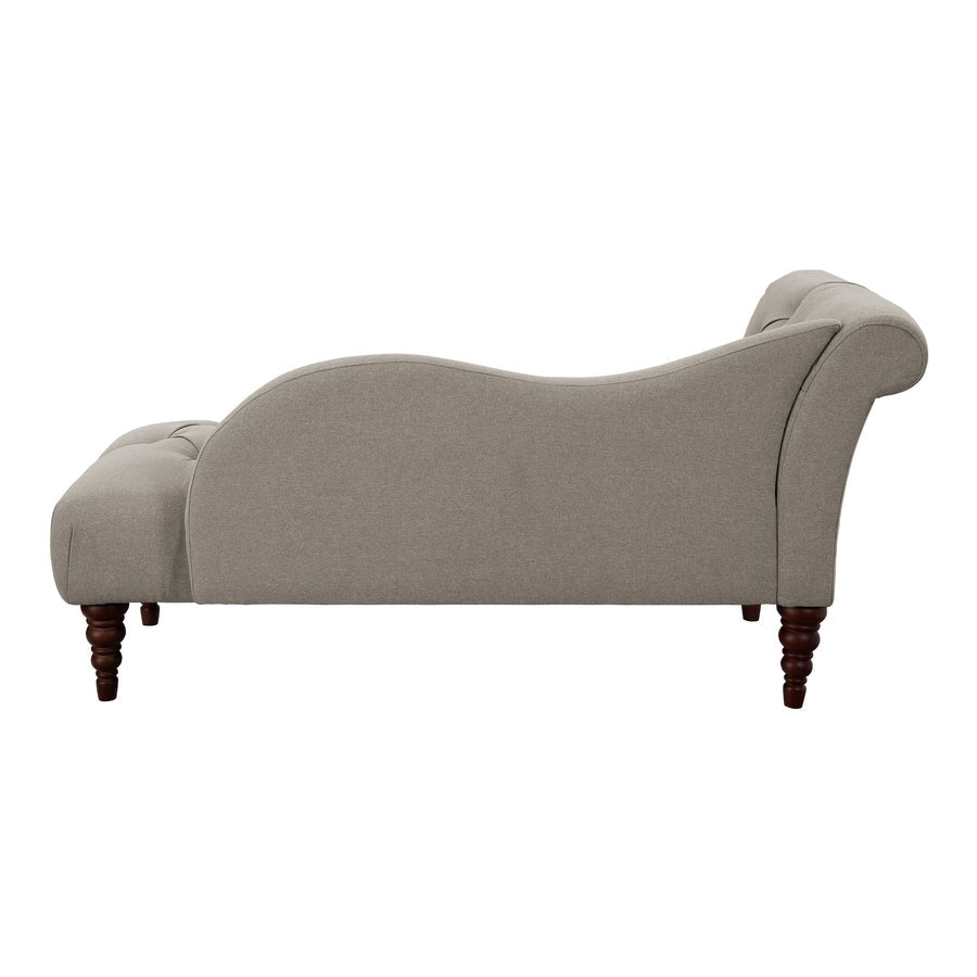  Gray chaise lounge with wooden legs on a white background