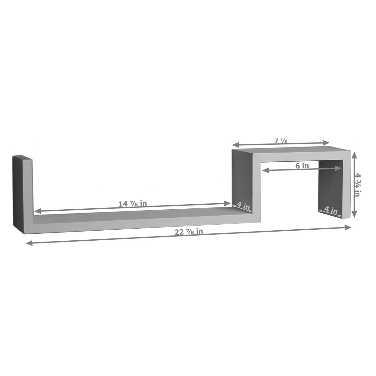Metal bracket with dimensions labeled on a white background