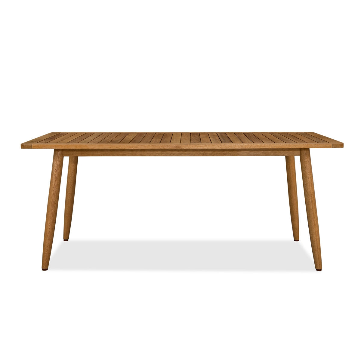 Wooden dining table on a white background