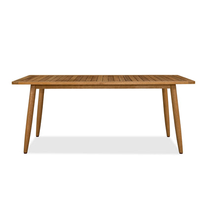Wooden dining table on a white background