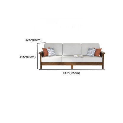 Sofa with dimensions labeled on a white background
