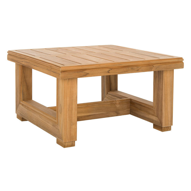 Wooden square table on a white background