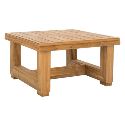 Wooden square table on a white background