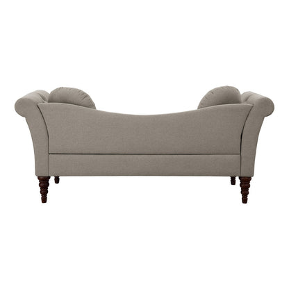 Gray sofa with wooden legs on a white background