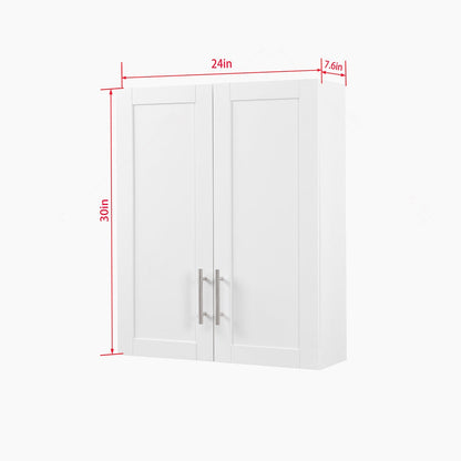 White wall cabinet with dimensions labeled on a white background