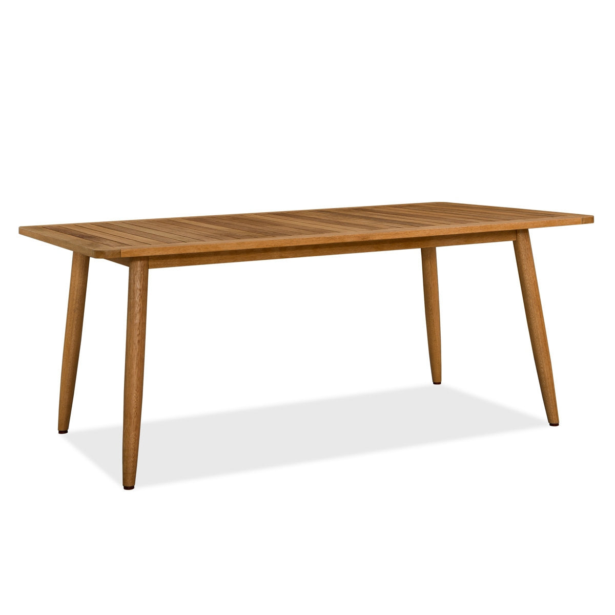 Wooden dining table on a white background