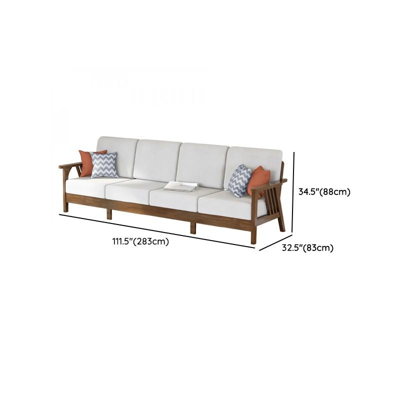 Sofa with dimensions labeled on a white background