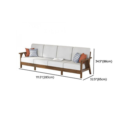 Sofa with dimensions labeled on a white background