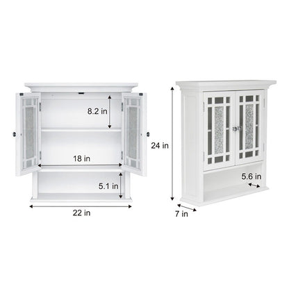 White wall cabinet with dimensions labeled on a white background