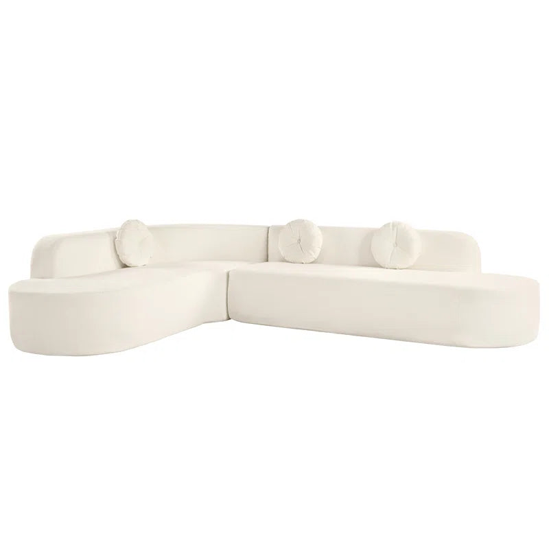 White sectional sofa on a white background