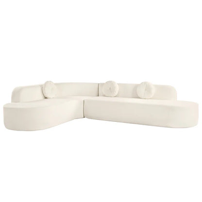 White sectional sofa on a white background